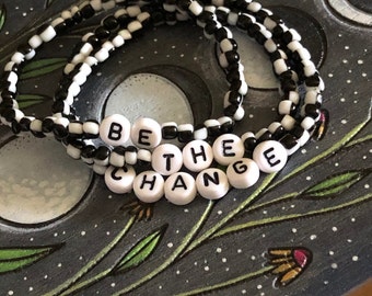 Be The Change bracelet trio