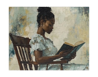 Artistic Reading Puzzle - 110, 252, 520, 1014-piece, Book Lover Gift, Family Activity, African American Puzzle, Home Decor, Unique Puzzle