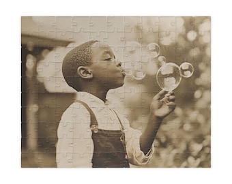 puzzle vintage pour faire des bulles, puzzle familial nostalgique