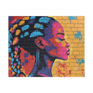 Puzzle femme africaine vibrante - 110, 252, 520, 1014 pièces - Activité de pleine conscience, cadeau pour les amateurs d&#39;art, les enfants et les adultes, afrocentrique, puzzle unique