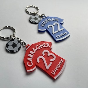 Personalized Football Shirt Keyring: 3D Printed Gift for Fans