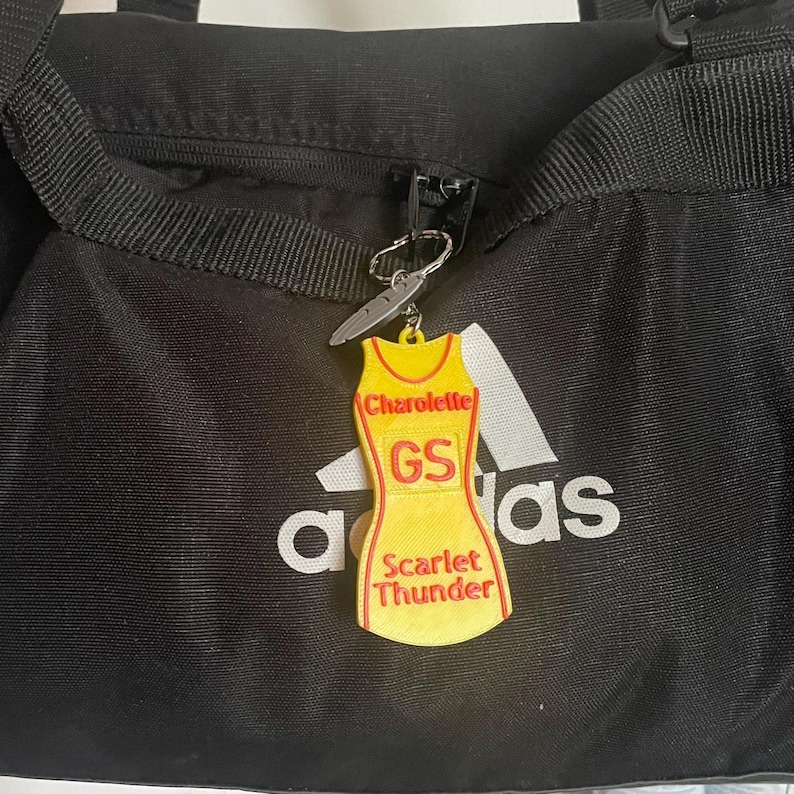 Personalized Netball Uniform Keychain, 3D Printed PLA, Custom Sports ...