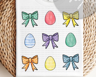 Eggs and Coquette Bow High res 300 dpi PNG digital file