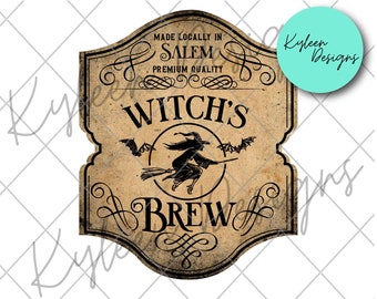 Witches Brew Label for Sublimation Waterslide High Res PNG - Etsy