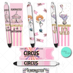 Emballages de stylo de cirque Ringmaster of the Shit sans couture pour toboggan aquatique haute résolution PNG