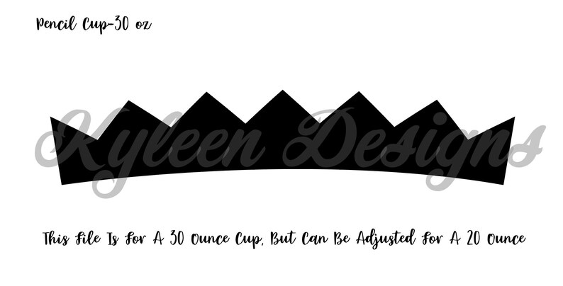 Pencil Tumbler Zig Zag Template Digital FIle Etsy