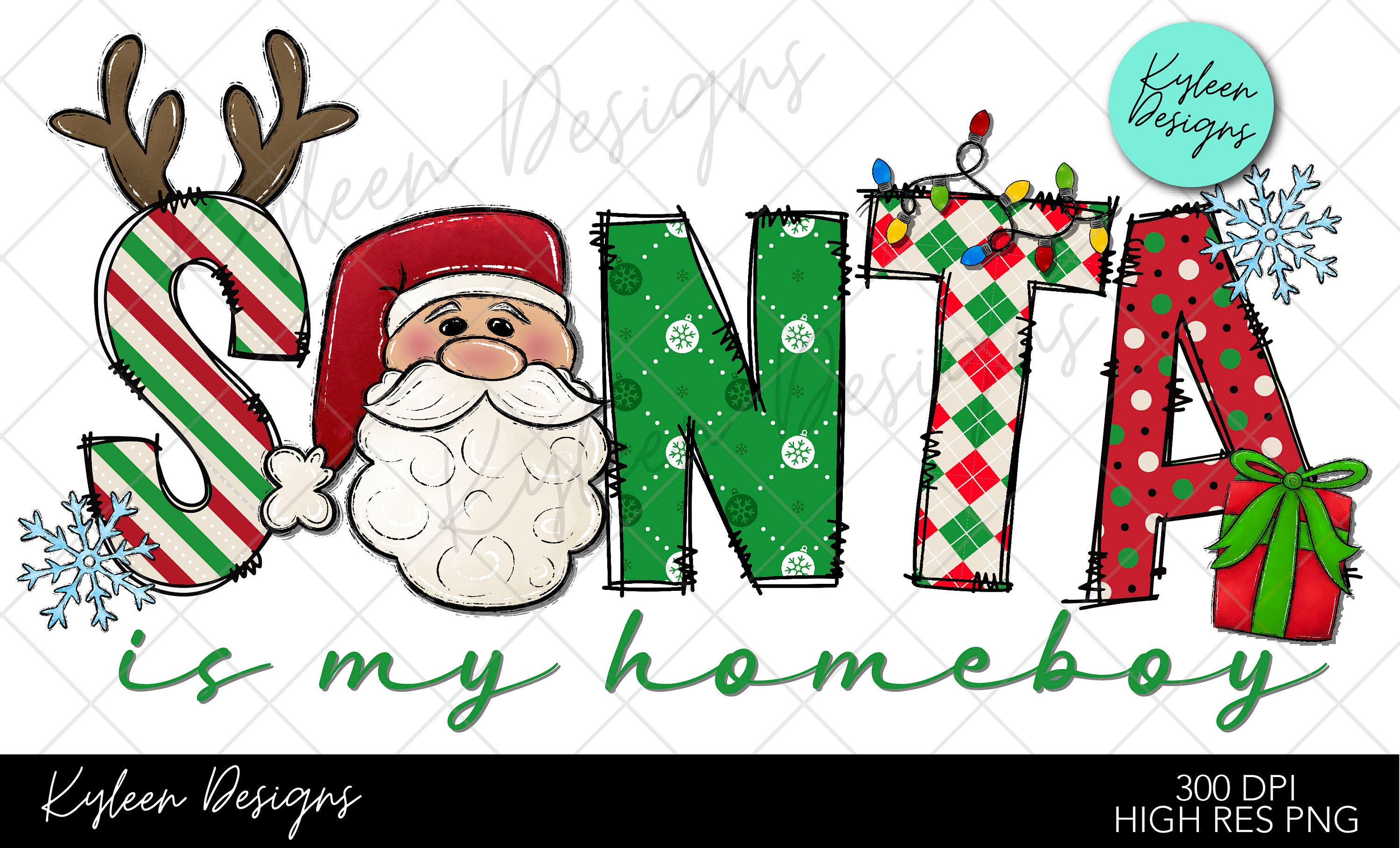 Santa is My Homeboy PNG Digital File for DTF Sublimation - Etsy