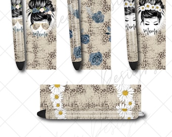 SEAMLESS Daisy Rose leopard mom life pen wraps for waterslide high RES PNG