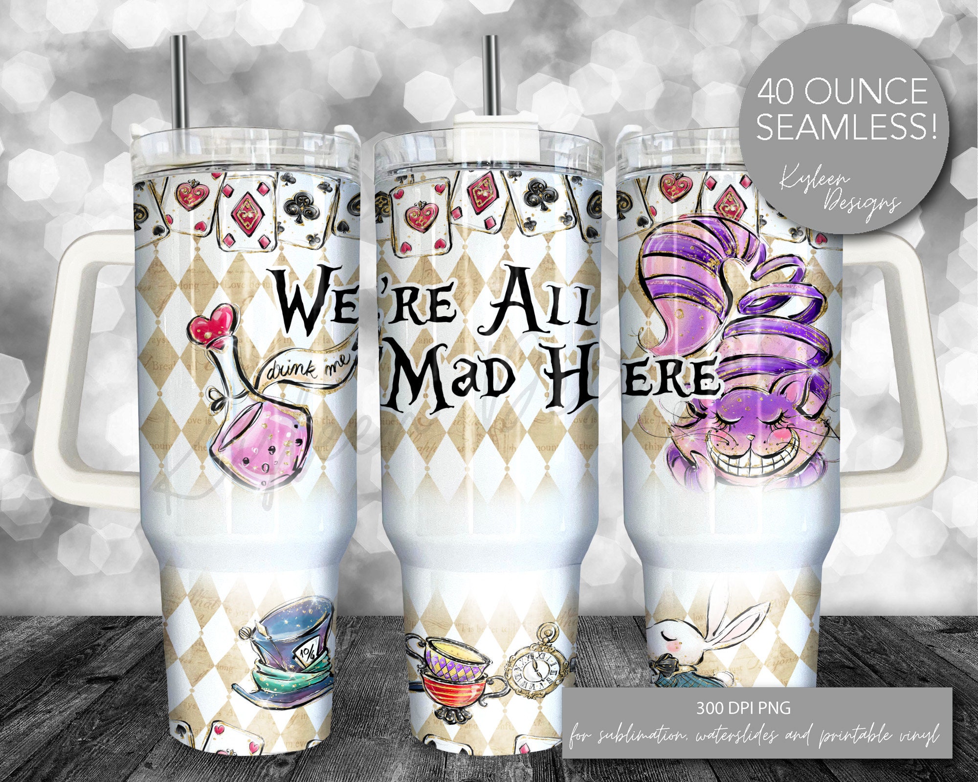 Alice in Wonderland Themed Tumbler - Unique Design - iTeeUS