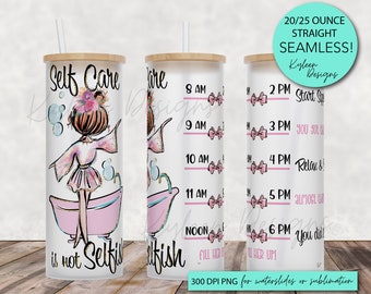 25 oz frosted glass tumbler png, self care Tumbler template water tracker High res PNG digital file