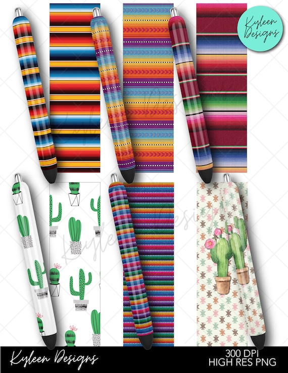 Serape Pen Wraps for waterslide, printable vinyl or sublimation high res PNG file