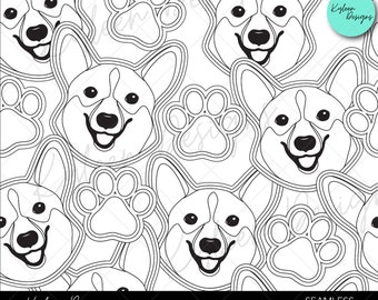 20 ounce STRAIGHT seamless corgi burst SVG PNG file stencil template