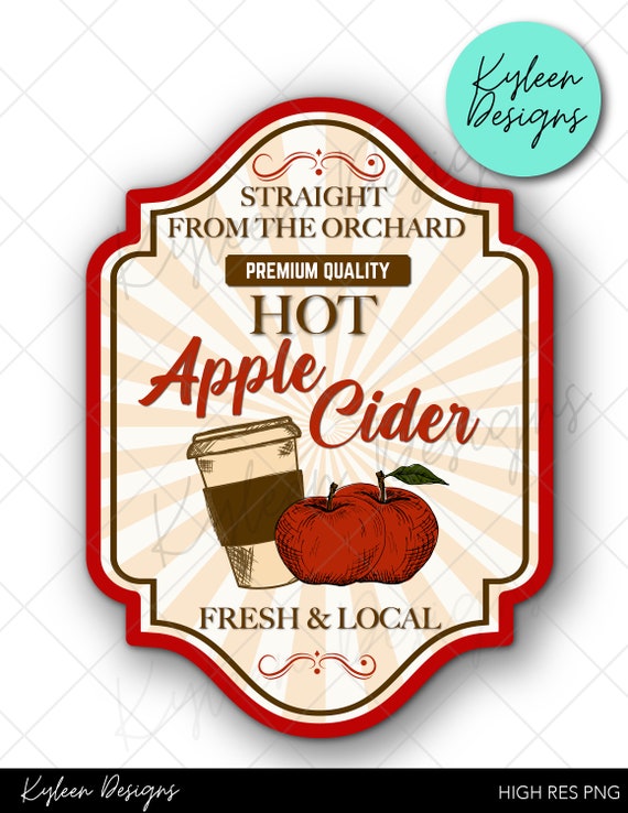 Apple Cider Label High RES PNG for Coffee/beer Glass Etsy