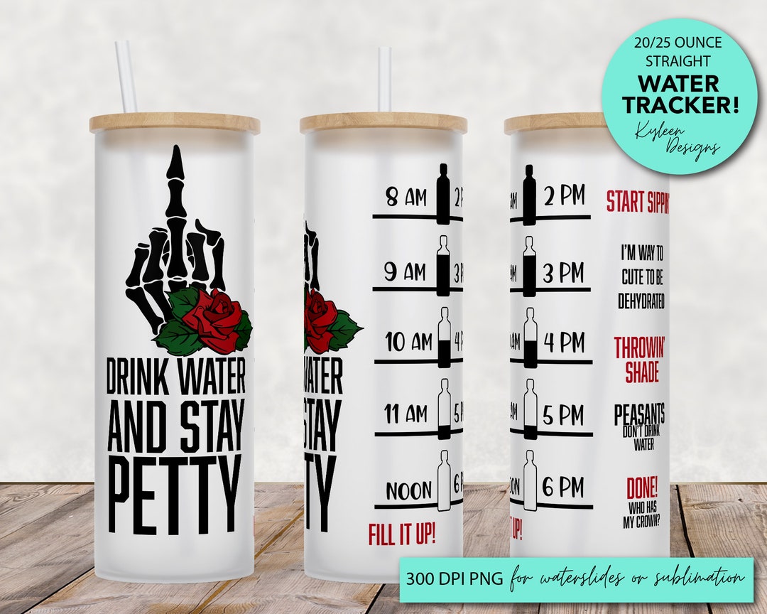 25 oz frosted glass tumbler png, coffee Tumbler template water tracker High  res PNG digital file_PG version