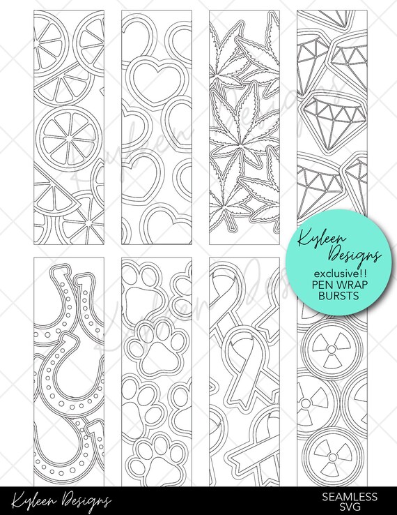 SEAMLESS Pen Wrap Bursts SVG PNG File Stencil Template Etsy Australia