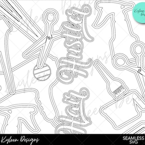 20 ounce STRAIGHT seamless hair hustler burst SVG PNG file stencil template
