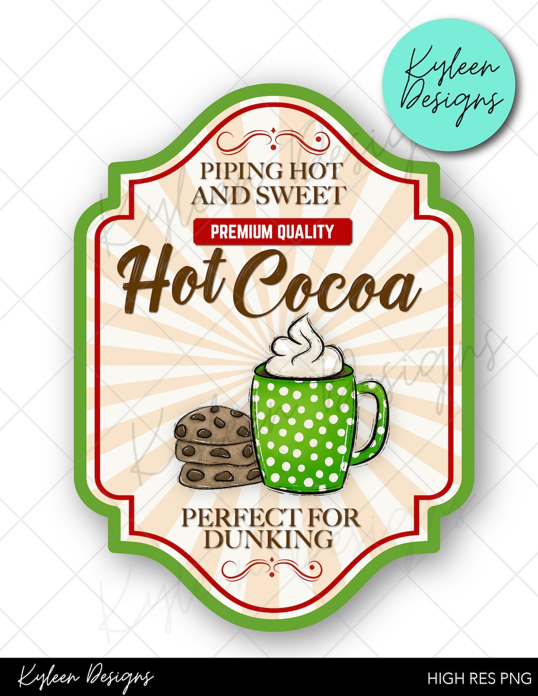 Hot Cocoa Label High RES PNG for Coffee/beer Glass - Etsy