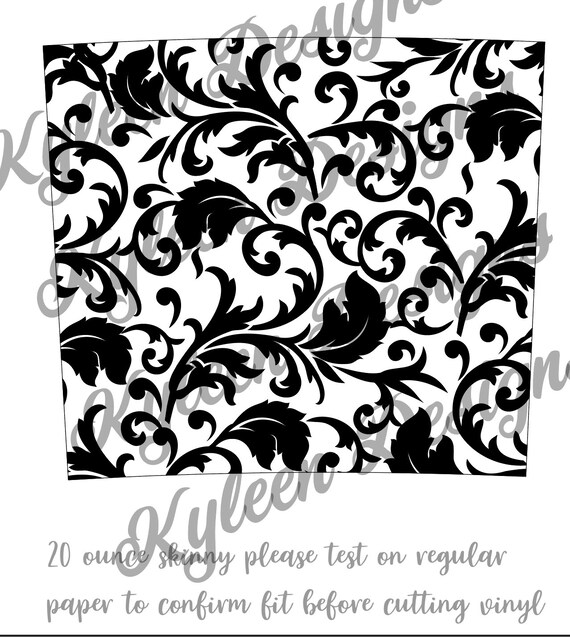 Download 20 ounce skinny Seamless Leather tooling flourish damask ...