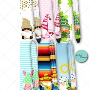 SEAMLESS monthly gnome pen wraps for waterslide high RES PNG