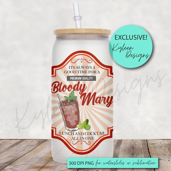 Bloody Mary Drink Label High RES PNG for coffee/beer glass