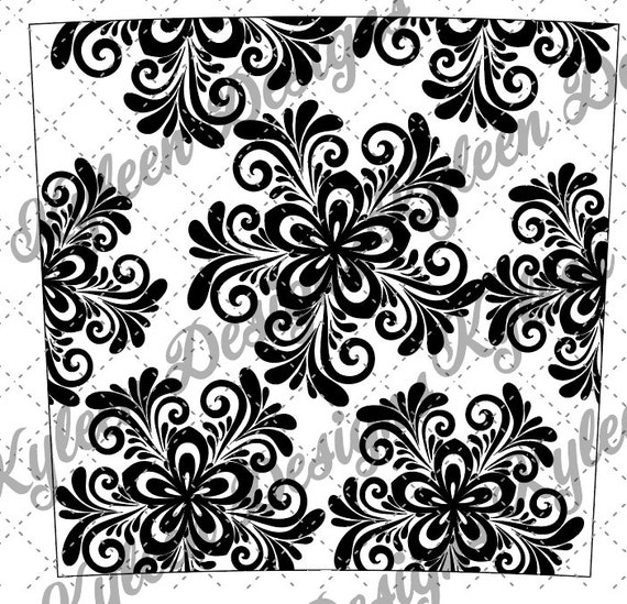 Download 30 Ounce Skinny Seamless Leather Tooling Flourish Damask Etsy