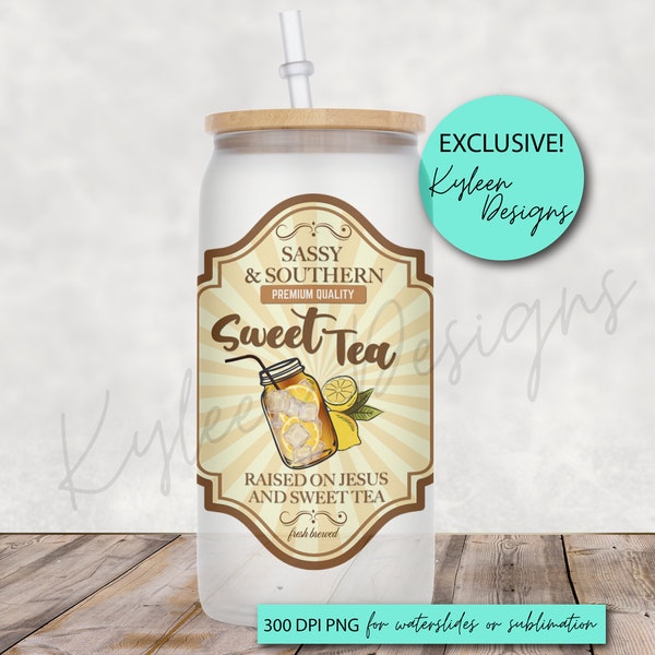 Sweet Tea Drink Label High RES PNG for coffee/beer glass