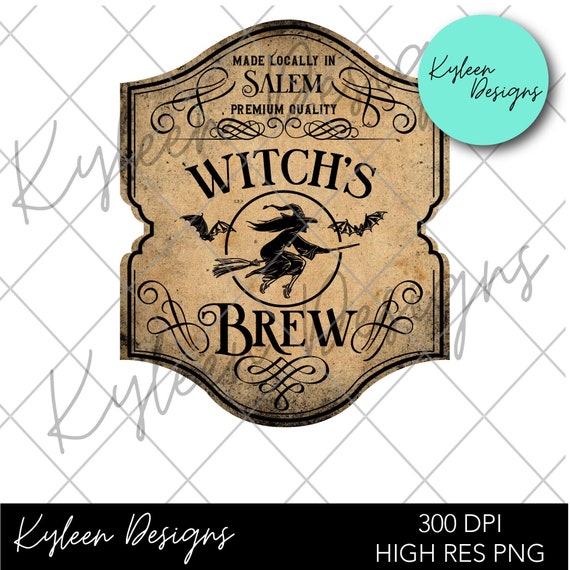 Witches Brew Label for Sublimation Waterslide High Res PNG Etsy