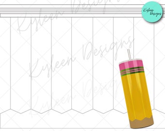 STRAIGHT 20 ounce Seamless Pencil Stencil SVG png file DIGITAL file