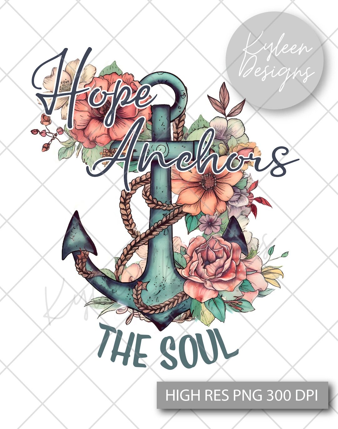 Hope Anchors the Soul High Res 300 Dpi PNG Digital File for Sublimation ...