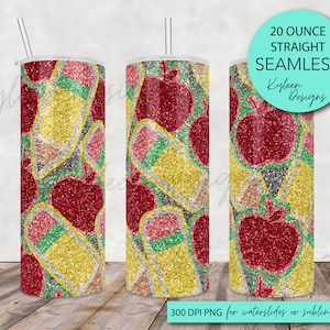 SEAMLESS Teacher Burst 20 ounce wrap for sublimation, waterslide High res PNG digital file- Straight only