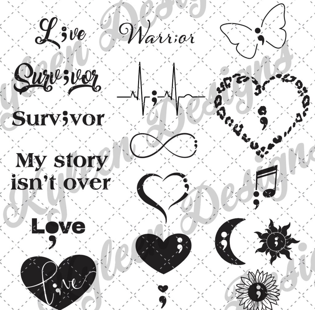 Semi Colon Icon Set SVG PNG Digital File Etsy