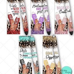 SEAMLESS boss babe sneaker pen wraps for waterslide high RES PNG
