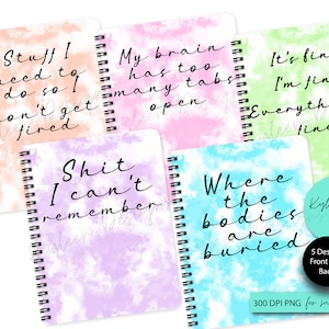 Notebook Tie Dye BUNDLE high RES PNG for sublimation