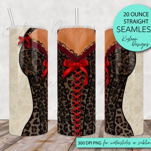 SEAMLESS leopard lace corset 20 ounce wrap for sublimation, waterslide High res PNG digital file- Straight only