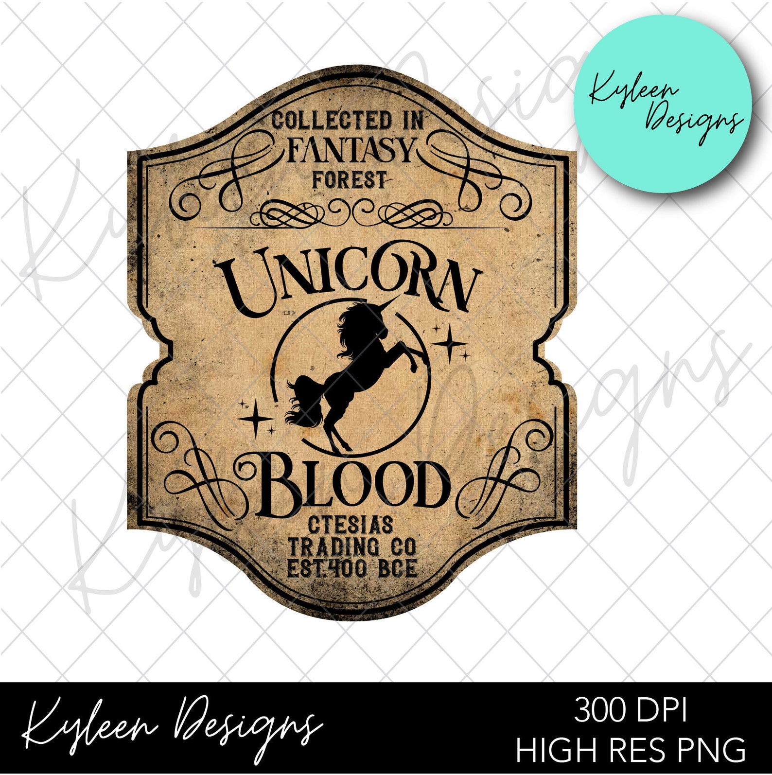 Unicorn Blood Label for Sublimation Waterslide High Res PNG - Etsy