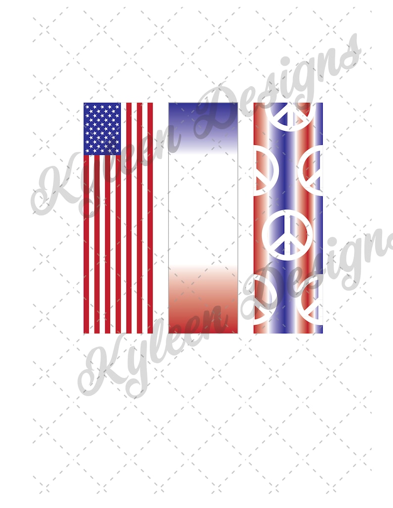 Peace sign Americana Glitter pen wraps for waterslide HIGH RES PNG