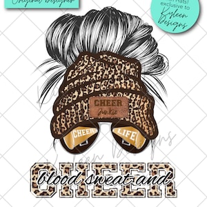 DISEÑADOR ORIGINAL Moño de mamá adicta al sudor y la alegría con gorro de leopardo Archivo digital PNG