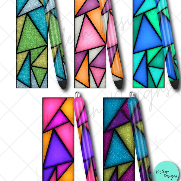 SEAMLESS Stained Glass pen wraps for waterslide high RES PNG