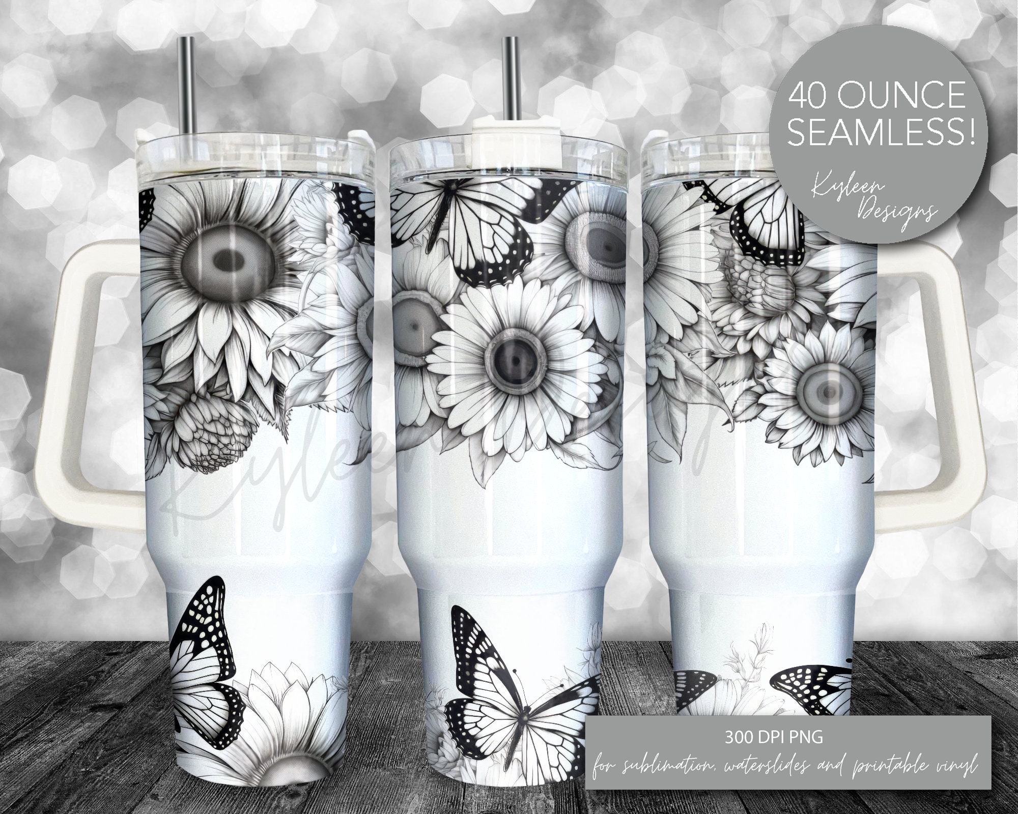 Sky Floral 40 Oz Sublimation Tumbler Png Graphic by SparkyDesignsUS ·  Creative Fabrica