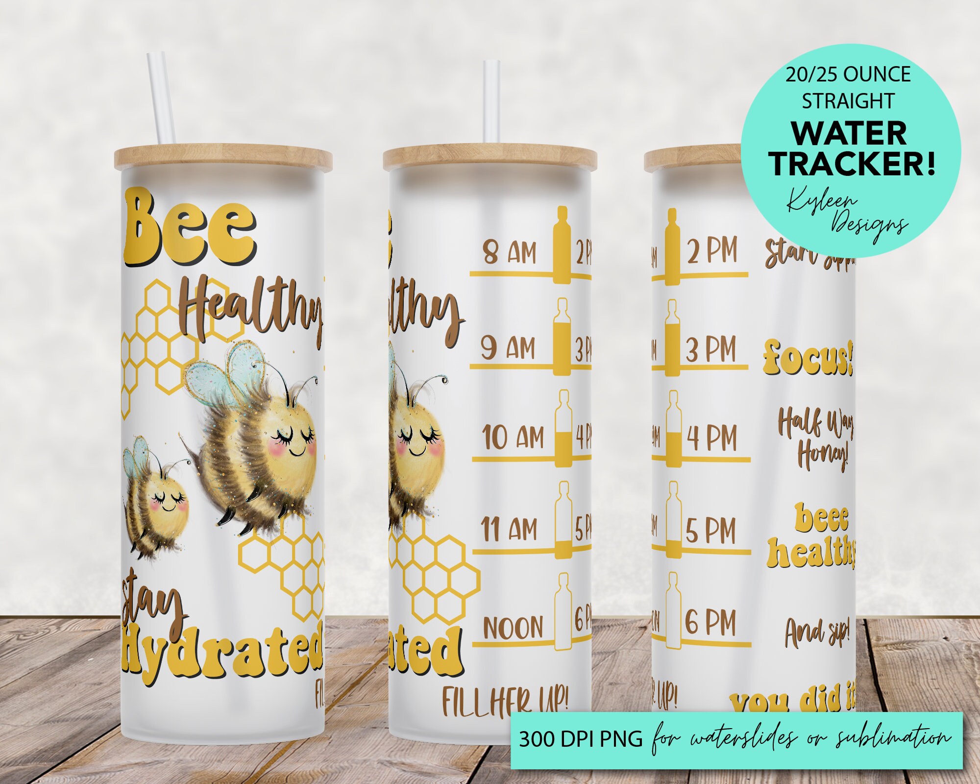 Stay Petty Water Tracker 20 oz Sublimation Glass Tumbler