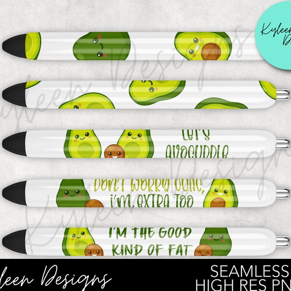 SEAMLESS Avocado lover pen wraps for waterslide high RES PNG