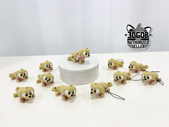3D Printed Flexi Golden Retriever Articulated Fidget Figurine Dog