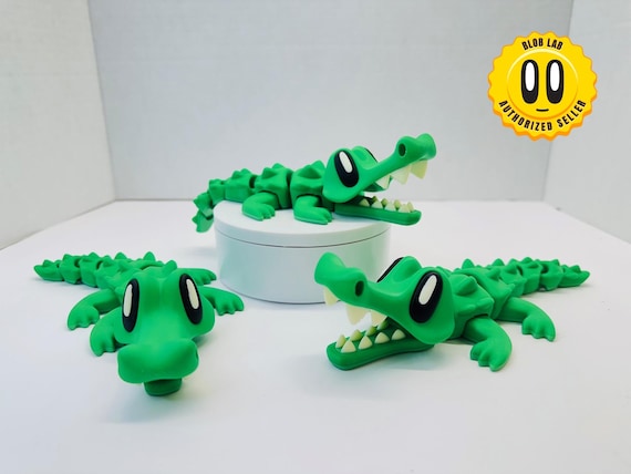 Flexi Blob Crocodile | Figurine Flexi | 1 Size | Colored Figure | 3D Printed | Decor | Cute Art | Gifts |