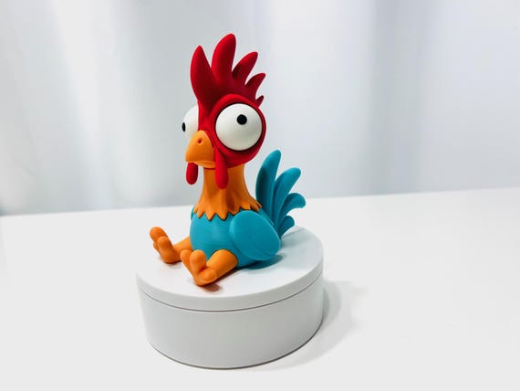 3D Printed High Details Goofy Hei Hei Figurine + Moveable Interactive Eyes -