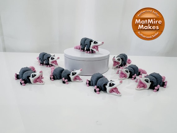 Flexi Opossum Articulated Fidget | 2 Inches | 3D Printed | Articulated Fidget | Custom Figurine | Cute | Opossum | Adorable
