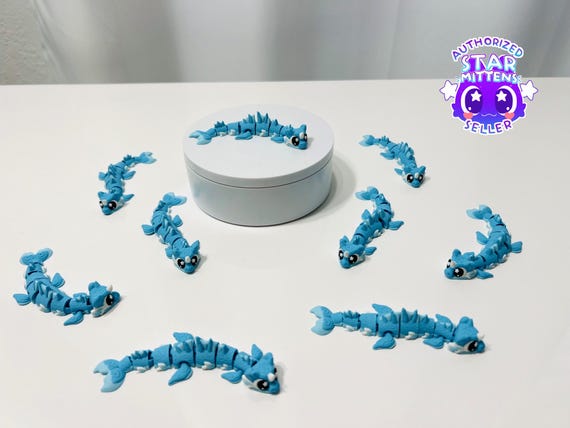 3D Printed Articulated Flexi Water Dragon - Eco-Friendly PLA Decor - H4