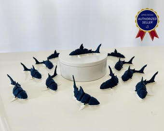 Flexi Great White Shark Articulated Fidget | Flexi Figurine | 3 Sizes 3 to 7 In | Colored Figure | 3D Printed | Decor | Cute Art | G7 |