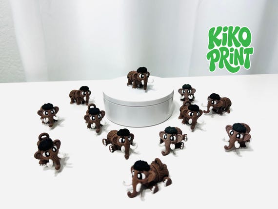 3D Printed High Details Flexi Mammoth Articulated Fidget Figurine -