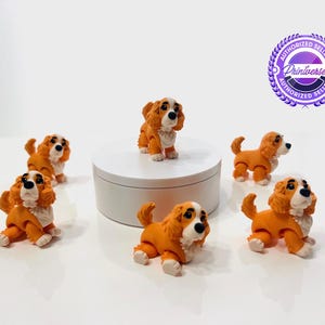 3D Printed Articulated Flexi Cocker Spaniel Dog Fidget Figurine - D13