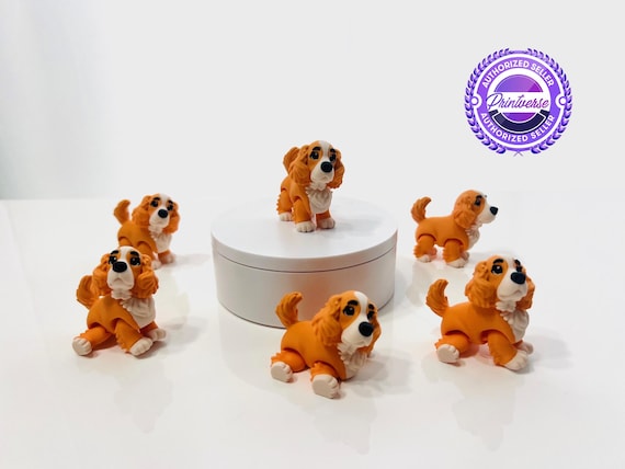 3D Printed Articulated Flexi Cocker Spaniel Dog Fidget Figurine - D13